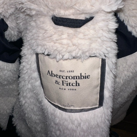 Abercrombie and Fitch. Sherpa coat misses Large navy blue - Picture 8 of 11